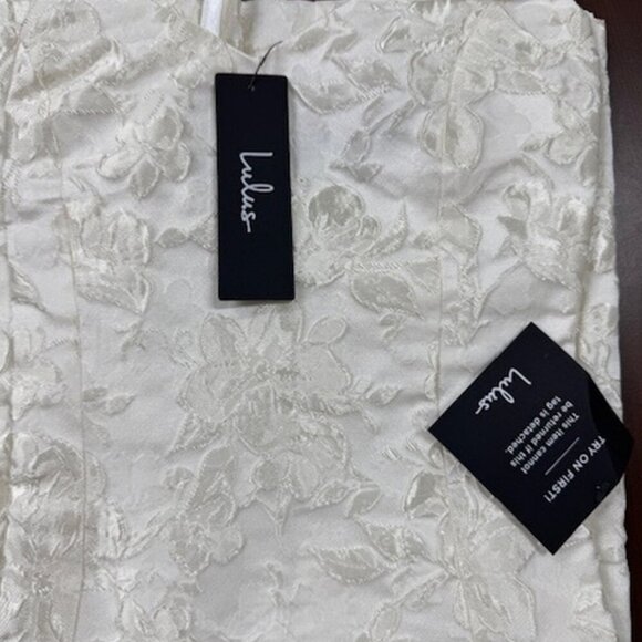 NWT Lulus Never-Ending Love White Floral Jacquard Sleeveless Mini Dress - Picture 6 of 8
